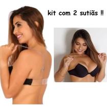 kit 2 Sutiã De Bojo Com Alça de Silicone Transparente Costa Nua 2 unidades + 2 alças transparentes - amare lingeria