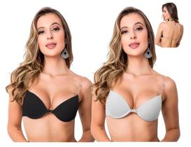 kit 2 Sutiã De Bojo Com Alça de Silicone Transparente Costa Nua 2 unidades + 2 alças transparentes