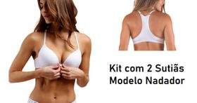 Kit 2 Sutiã De Bojo Nadador Liso Abertura Frontal Casual Abre Na Frente