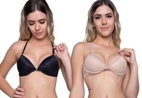 Kit 2 Sutiã De Bojo Nadador Liso Abertura Frontal Casual Casual Básico e Confortável