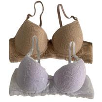 Kit 2 Sutiã De Renda Feminino Lingerie Com Bojo Íntimo Básico Casual Soutien Conforto Kit 2 Sutiã De Renda Feminino Lingerie Com Bojo Íntimo Básico Casual Soutien Conforto