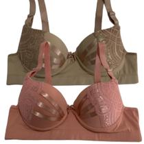 Kit 2 Sutiã De Sustentação Com Bojo Feminino Reforçado Detalhe Em Fita Microfibra Alça Reforçada