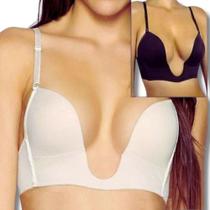 Kit 2 Sutiã Decote U Profundo Bojo Efeito E Alça Silicone