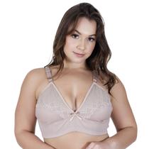 kit 2 Sutiã Plus Size reforçado alça regulável detalhe em renda tamanho especial para Seio Grande 48 50 52 54 56