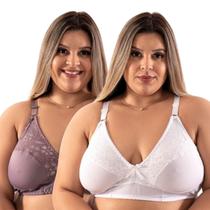Kit 2 Sutiã Plus Size Reforçado Sem Bojo Sutian Básico Microfibra Lingerie Feminina Dia a Dia Kit 2 Sutiã Plus Size Reforçado Sem Bojo Sutian Básico Microfibra Lingerie Feminina Dia a Dia