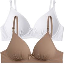 Kit 2 Sutiã Reforçado Alça Regulável Básico Com Bojo Soft Alta Sustentação Dia a Dia Soutien