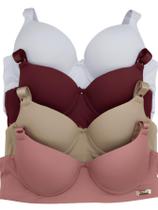 Kit 2 Sutiã Reforçado Duplo Fecho em Microfibra Premium Com Bojo Direto Da Fabrica