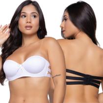 Kit 2 Sutiã Reforçado Feminino 3 Tiras sem alça Com Bojo Moda Íntima Conforto Lingerie