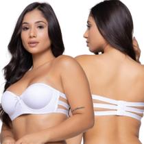 Kit 2 Sutiã sem alça 3 Tiras Feminino Reforçado Com Bojo Lingerie Conforto Moda Íntima