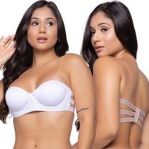 Kit 2 Sutiã sem alça 3 Tiras Feminino Reforçado Com Bojo Lingerie Conforto Moda Íntima