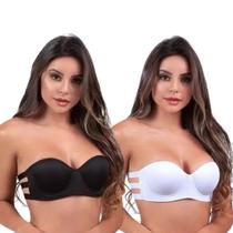 Kit 2 Sutiã sem alça Push Up 3 Tiras Bojo Donna M