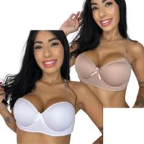 Kit 2 Sutiã Sem Alça sem alça Feminino Com Bojo Alça De Silicone Removível Não Marca Soutien
