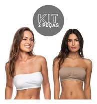 Kit 2 Sutiã Sem Alça Top Faixa Sem Costura - C63
