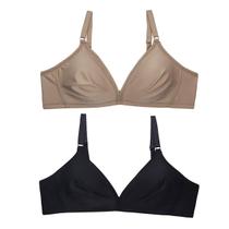 Kit 2 Sutiã Sem Bojo Sem Aro Delrio Alças Reguláveis Liso Poliamida