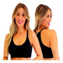 Kit 2 Sutiã Top Nadador Sem Costura Regulável Fitness Kit 2 Sutiã Top Nadador Sem Costura Regulável Fitness