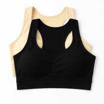 Kit 2 Sutiã Top Spandex Frente Única Academia Bojo Removível