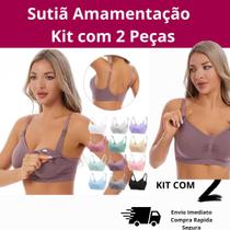 Kit 2 Sutiãs Amamentação Conforto com Abertura Frontal Gestante e Lactante