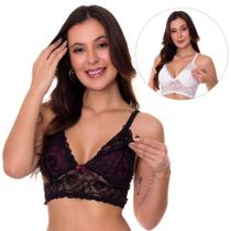 KIT 2 Sutiãs Amamentação Lingerie Maternidade Moda de Baixo - V168