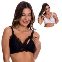 KIT 2 Sutiãs Amamentação Maternidade Lingerie Gestante Moda de Baixo - V164