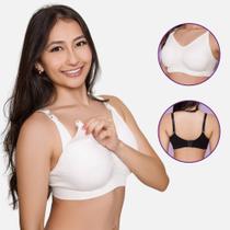 Kit 2 Sutiãs Amamentação Plus Size C/Abertura Frontal e Bojo