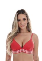 Kit 2 Sutiãs com Bojo Top Flex Super Macio Confortável Luxo Elástico Listrado 10122.