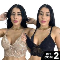 Kit 2 Sutiãs de Amamentação Renda Confortável Maternidade Gestantes Para Mães Que Amamentam