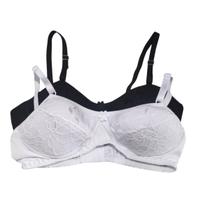 Kit 2 Sutiãs Menina Moça Alça Com Bojo Em Lycra E Renda Kit 2 Sutiãs Menina Moça Alça Com Bojo Em Lycra E Renda