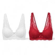 Kit 2 Sutiãs Renda Mylla Lingerie Sem Aro com Bojo Confortável