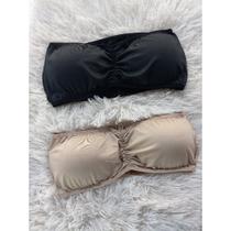 Kit 2 Sutiãs sem alça Com Bojo Removível Bustiê Top faixa Carnaval Festa Verão Confortável Nã