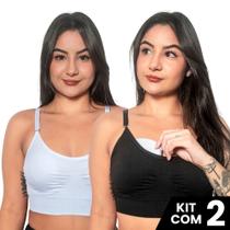 Kit 2 Sutiãs Top Confort Com Bojo Removível Confortável Ajuste Perfeito Para Atividades Físicas