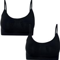 Kit 2 Sutias Top Fitness Nadador Sem Bojo Em Microfibra She Lingerie Com Alça Fina
