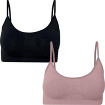 Kit 2 Sutias Top Fitness Nadador Sem Bojo Em Microfibra She Lingerie Com Alça Fina