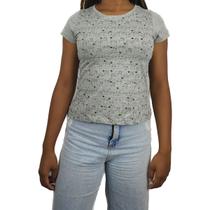 Kit 2 T-Shirt Feminina Manga Curta Estampa Animais