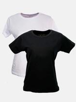 Kit - 2 T-Shirts Básicas Branca/Preta Kit - 2 T-Shirts Básicas Branca/Preta