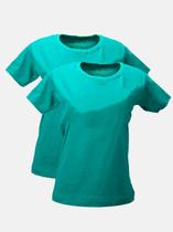 Kit - 2 T-Shirts Básicas Verde Jade - CASTANHA T-SHIRTS