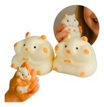 Kit 2 Taba Squishy Hamster Branco Fofos Moles Slow
