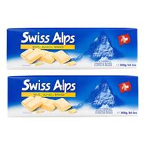 Kit 2 tabletes chocolate branco swiss alps 300g white premium importado