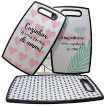 Kit 2 Tábua De Carne Em Plástico Corte de Legumes Frutas decorada