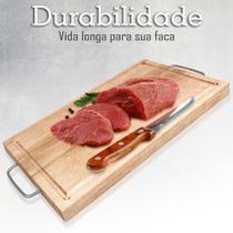 Kit 2 Tábua De Churrasco Corte De Carne Madeira Com Alças - Cfastore