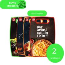 Kit 2 Tabua de Corte Resistente para Carne, Legumes, Frutas Plástico Estampada Modelos Variádos Kit 2 Tabua de Corte Resistente para Carne, Legumes, Frutas Plástico Estampada Modelos Variádos