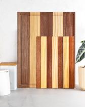 kit 2 Tábua de Madeira Pinus Retangular P/ Cozinha 45 e 30cm