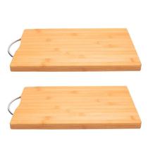 Kit 2 Tábua para Corte de Bambu com Alça Inox Poales MEK 30x20x2cm