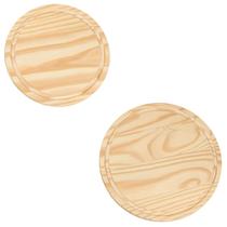 Kit 2 Tábua redonda com canaleta 22Cm e 28Cm de pau madeira