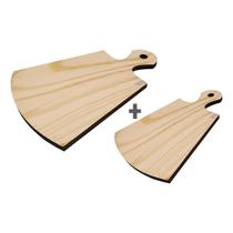 Kit 2 Tabua Sino para Carne e Petisco P e M Madeira Pinus Kit 2 Tabua Sino para Carne e Petisco P e M Madeira Pinus