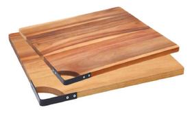 Kit 2 Tábuas De Carne e Legumes em Madeira Acácia 35x40 cm e 30x35 cm - Mimo Style
