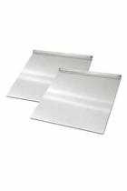 Kit 2 Tábuas de Corte em Inox 304 com Borda 30x25cm Ideal para Cozinha e Churrasqueira