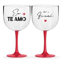 Kit 2 Taça Gin Acrílico Personalizada Presente Dia Dos Namorados Casal Bebidas Drinks