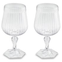 Kit 2 Taça Plástica Para Água Suco Chá Gin Festa 350ml Axe Transparente - Uz