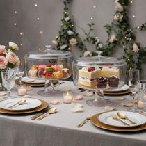 Kit 2 Taça Sobremesa Bolo Doce Festa Acrílico Redonda 2,2l Kit 2 Taça Sobremesa Bolo Doce Festa Acrílico Redonda 2,2l