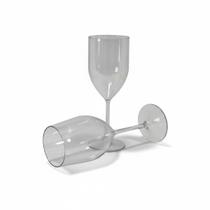 Kit 2 Taça Transparente acrílico para Vinho Suco 400ml festa